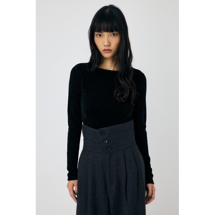 BLK | VELOUR TOUCH ロングスリーブトップス | MOUSSY OUTLET