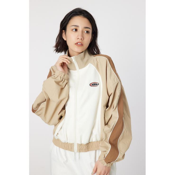 柄BEG5 | ナイロン×ジャージトラックジャケット | RODEO CROWNS WIDE BOWL