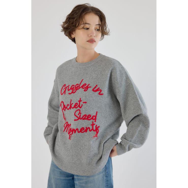 Frayed Lettering ニットトップス | RODEO CROWNS WIDE BOWL | 詳細画像14 