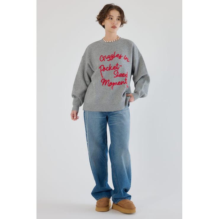 Frayed Lettering ニットトップス | RODEO CROWNS WIDE BOWL | 詳細画像17 