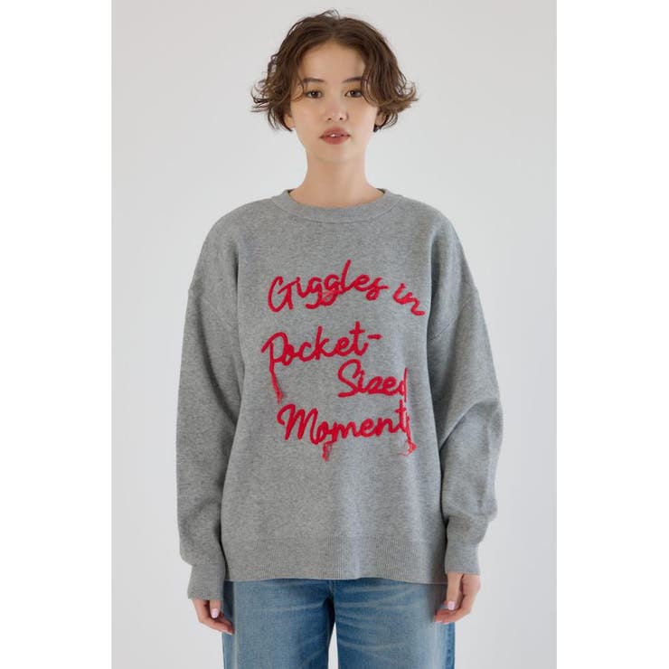 Frayed Lettering ニットトップス | RODEO CROWNS WIDE BOWL | 詳細画像19 