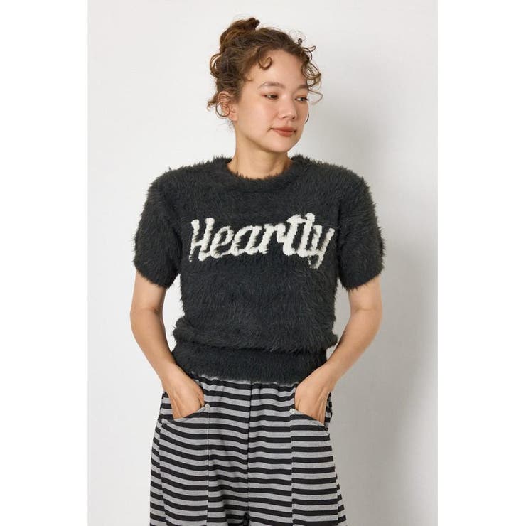 C.GRY | Heartlyシャギー半袖ニット | RODEO CROWNS WIDE BOWL