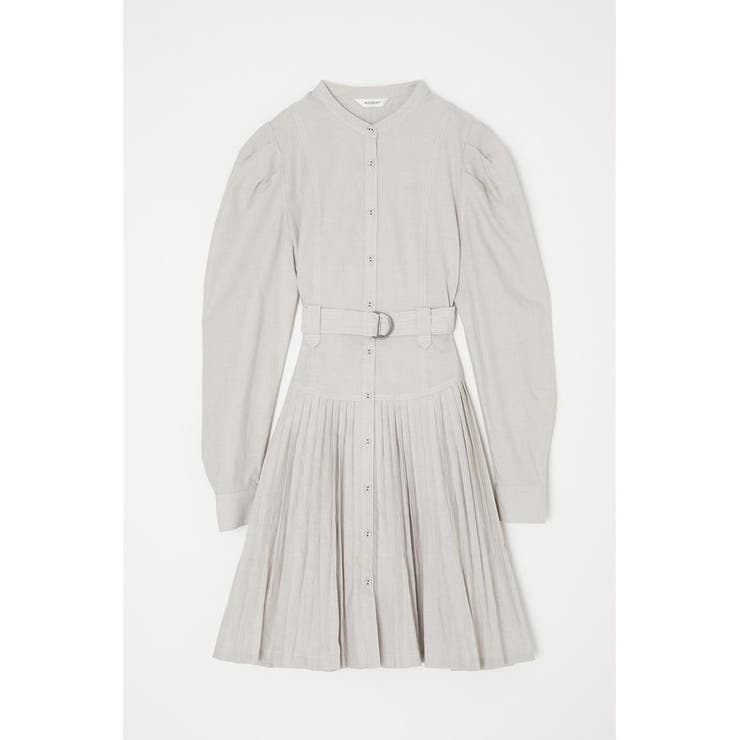 柄BEG5 | BELTED PLEATS MINI ドレス | MOUSSY OUTLET