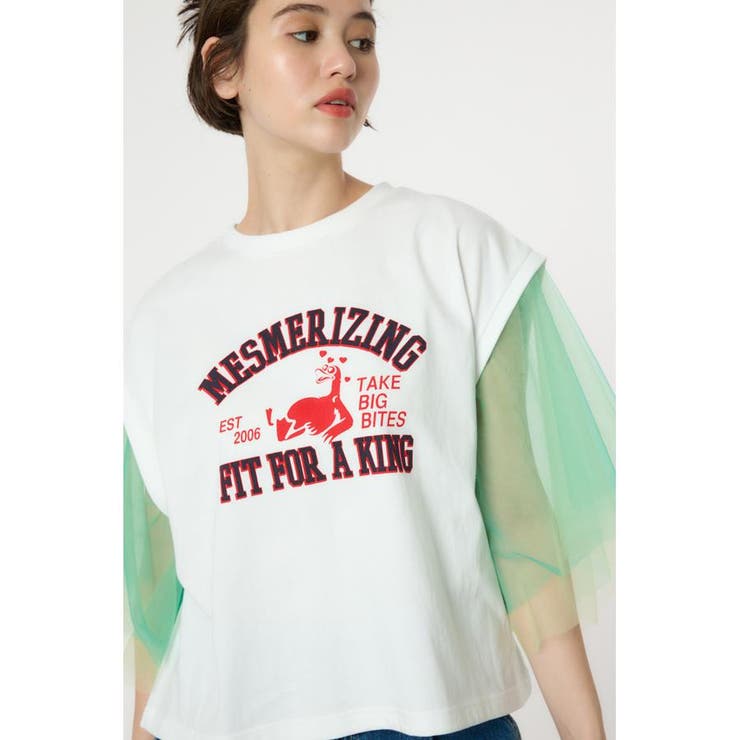 チュールスリーブカレッジTシャツ | RODEO CROWNS WIDE BOWL | 詳細画像2 