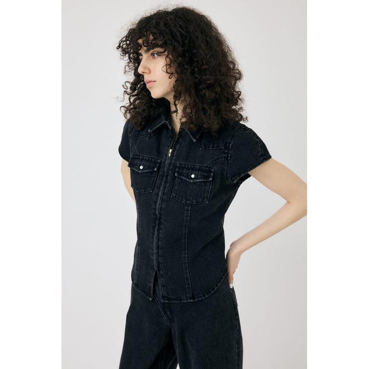 CAP SLEEVE デニムシャツ | MOUSSY OUTLET | 詳細画像1 