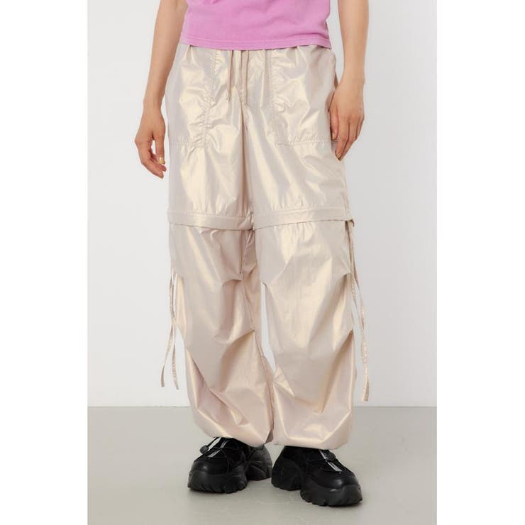 L/PNK1 | メタリックパラシュートパンツ | RODEO CROWNS WIDE BOWL