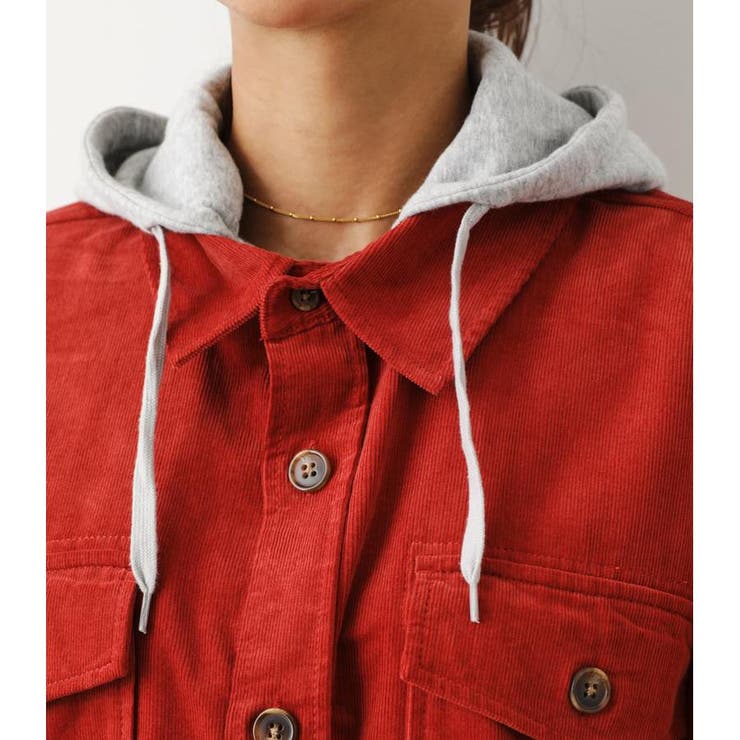 フード付キコーデュロイシャツワンピース[品番：BJLW0019065]｜RODEO