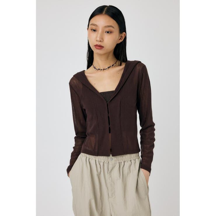 BRN | SHEER CUT フーディ | MOUSSY OUTLET