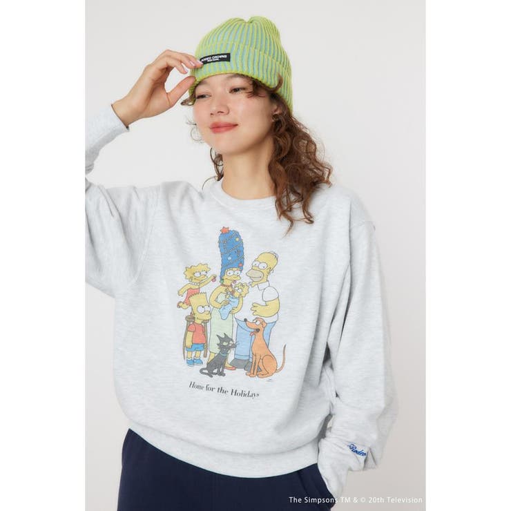 L/T.GRY1 | (THE SIMPSONS)Xmasスウェットトップス | RODEO CROWNS WIDE BOWL
