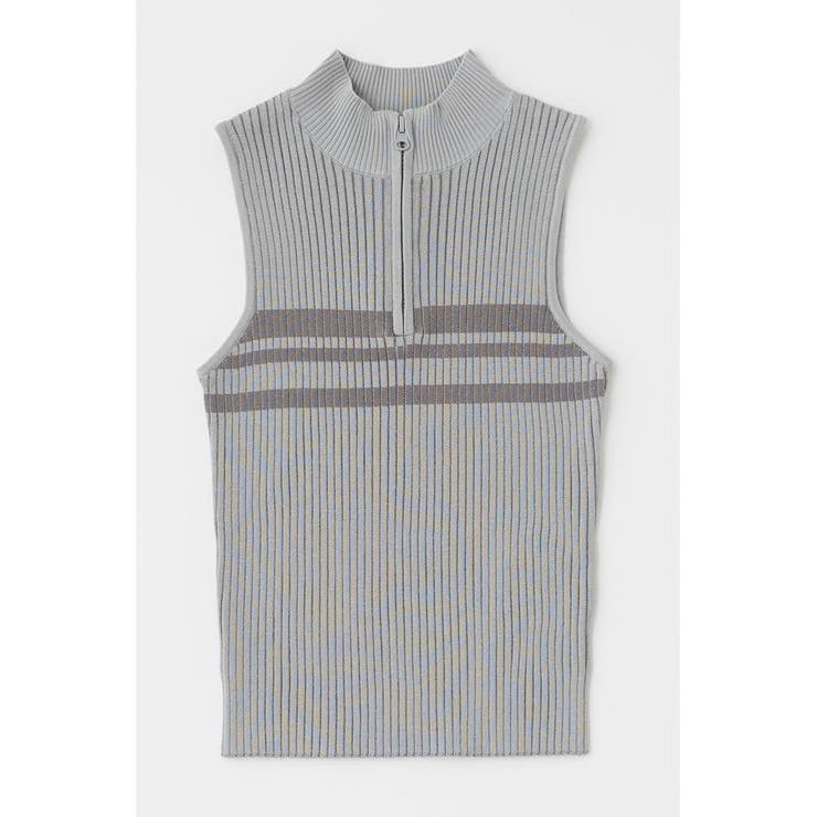 L/GRY1 | MOCK NECK ハーフジップトップス | MOUSSY OUTLET