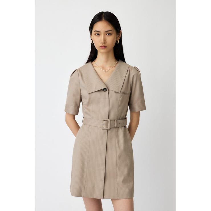 BIG COLLAR MINI ドレス | MOUSSY OUTLET | 詳細画像3 