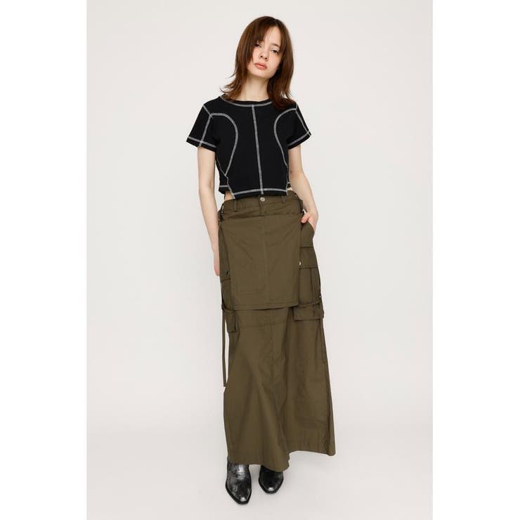 BI COLOR STITCH CROP Tシャツ | SLY OUTLET | 詳細画像1 