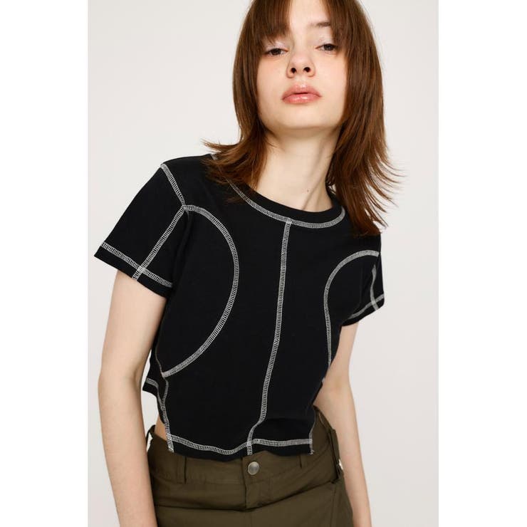 BI COLOR STITCH CROP Tシャツ | SLY OUTLET | 詳細画像2 