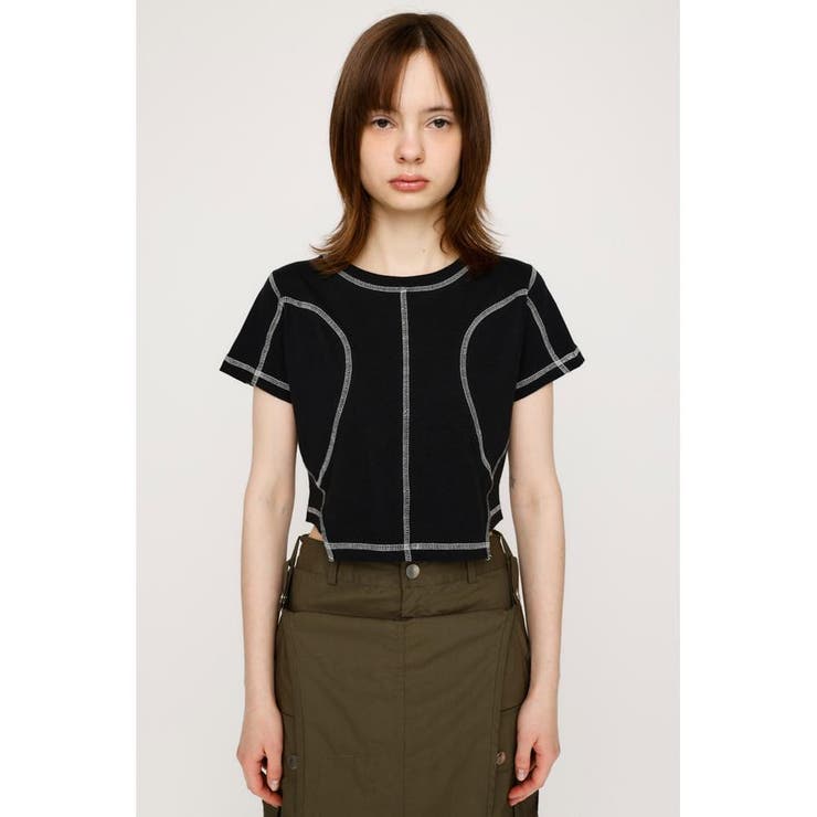 BI COLOR STITCH CROP Tシャツ | SLY OUTLET | 詳細画像3 