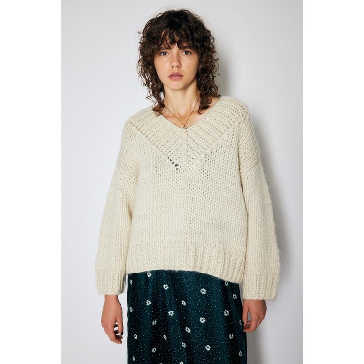 IVOY3 | V NECK LOWGAGE ニット | MOUSSY OUTLET