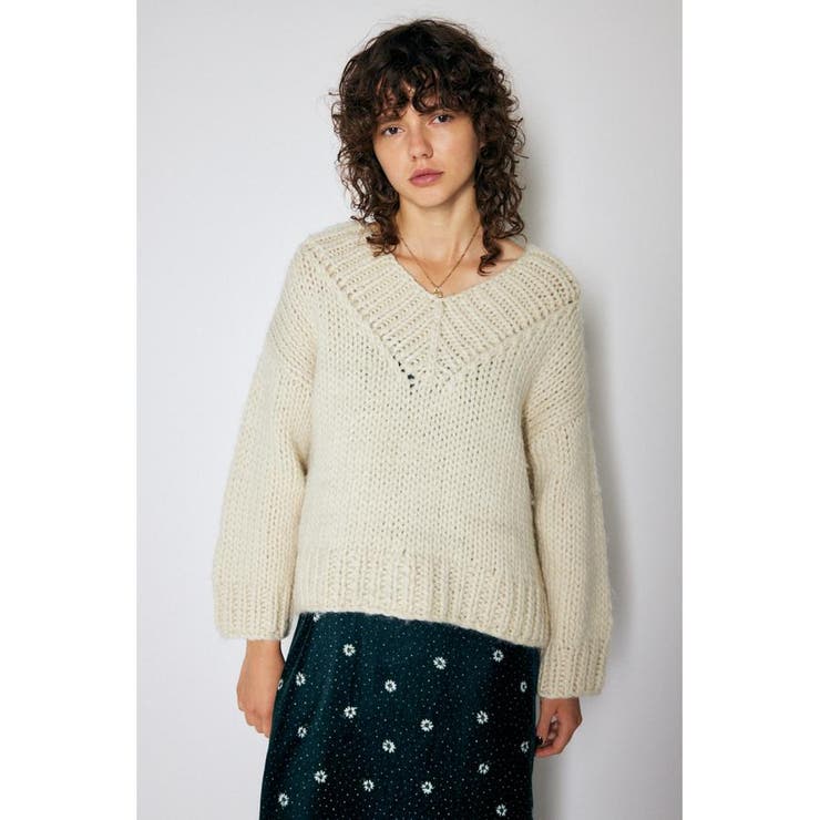 V NECK LOWGAGE ニット | MOUSSY OUTLET | 詳細画像1 