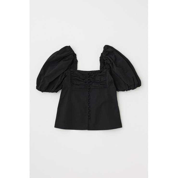 BLK | OPEN NECK GATHER ブラウス | MOUSSY OUTLET