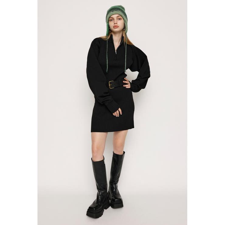 ZIP UP POLY 2P ショートワンピース | SLY OUTLET | 詳細画像1