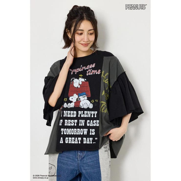 BLK | (PEANUTS)カスタムドッキングTシャツ | RODEO CROWNS WIDE BOWL