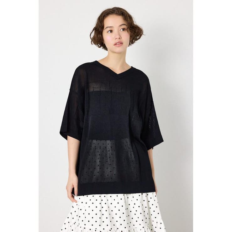 BLK | 前後2WAYニットカーディガン | RODEO CROWNS WIDE BOWL