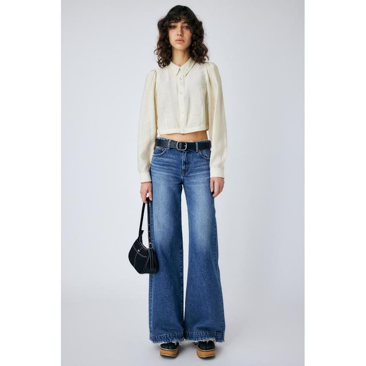 O/WHT1 | SHEER CROPPED シャツ | MOUSSY OUTLET