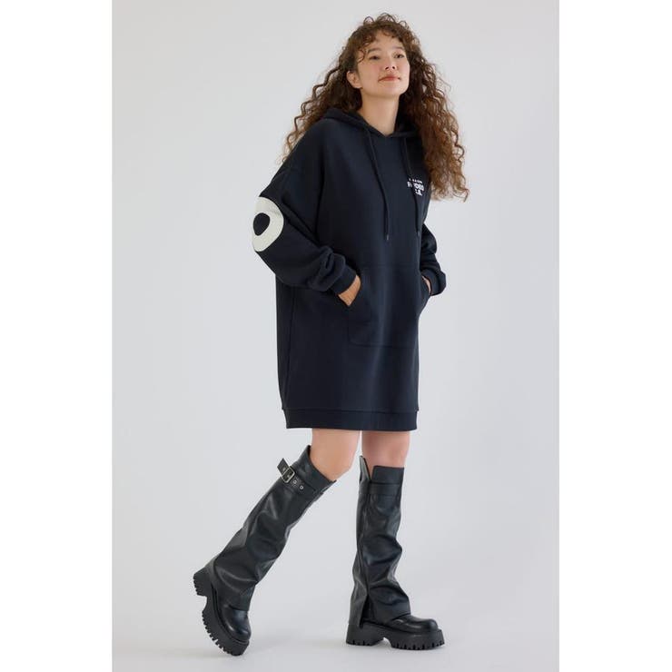 フェイクレザーパッチパーカーワンピース | RODEO CROWNS WIDE BOWL | 詳細画像2 