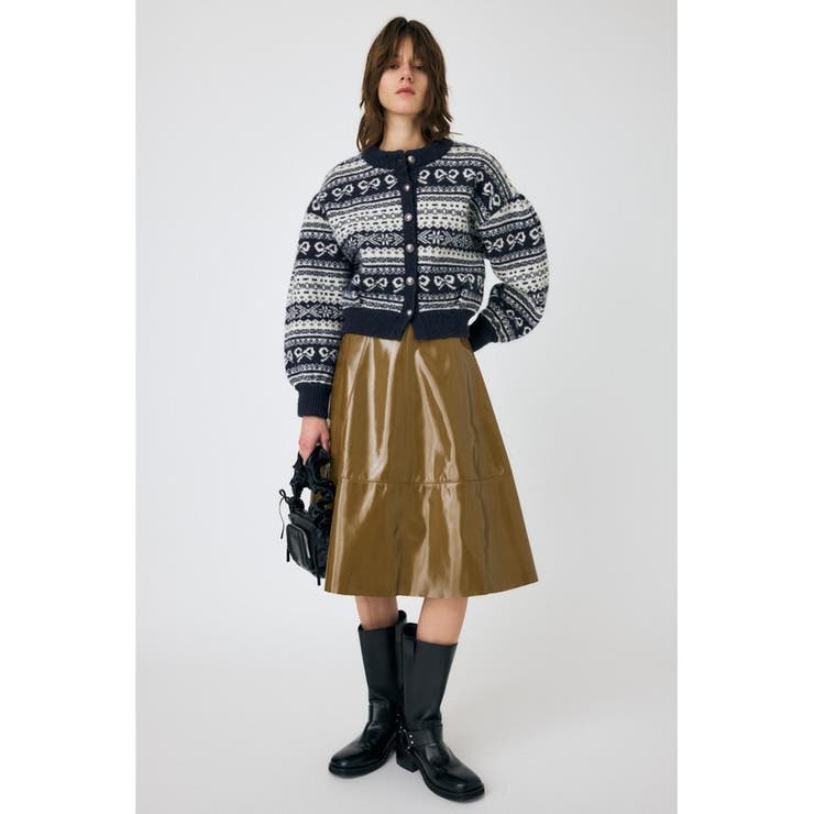 BRN | F/LEATHER フレアスカート | MOUSSY OUTLET