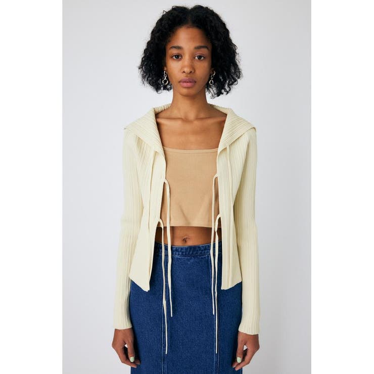FRONT TIE KNIT CARDIGAN[品番：BJLW0025320]｜MOUSSY OUTLET