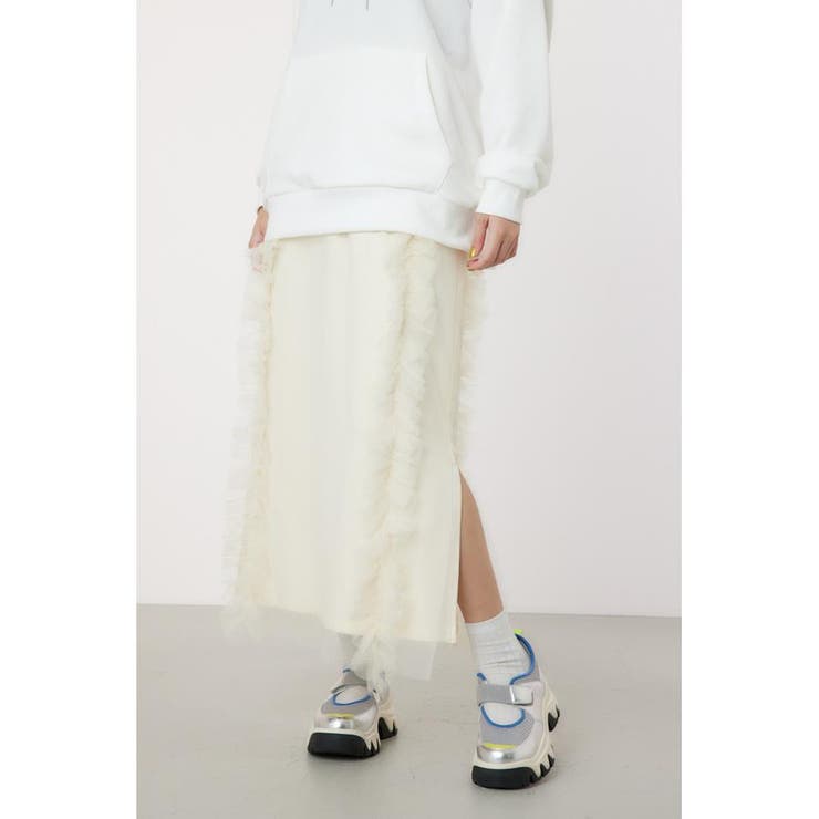 O/WHT1 | チュールフリルラインスカート | RODEO CROWNS WIDE BOWL