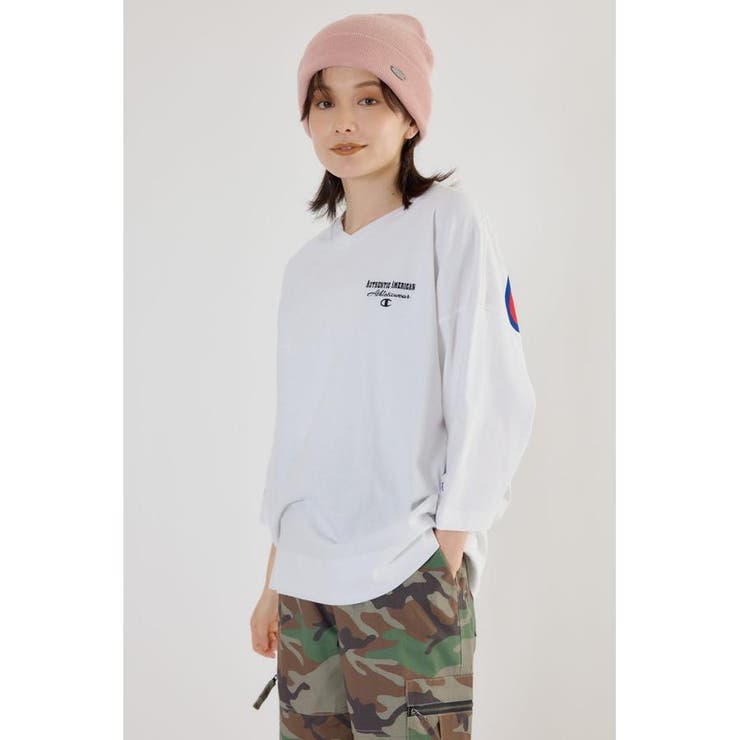 Champion Vネック7分袖トップス | RODEO CROWNS WIDE BOWL | 詳細画像3 