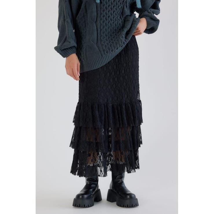 BLK | フリルティアードスカート | RODEO CROWNS WIDE BOWL