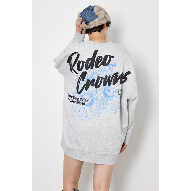 L/T.GRY1 | BIGフラワープリントスウェットワンピース | RODEO CROWNS WIDE BOWL