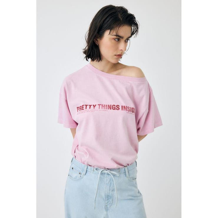 PNK | ONE SHOULDER TEE | MOUSSY OUTLET