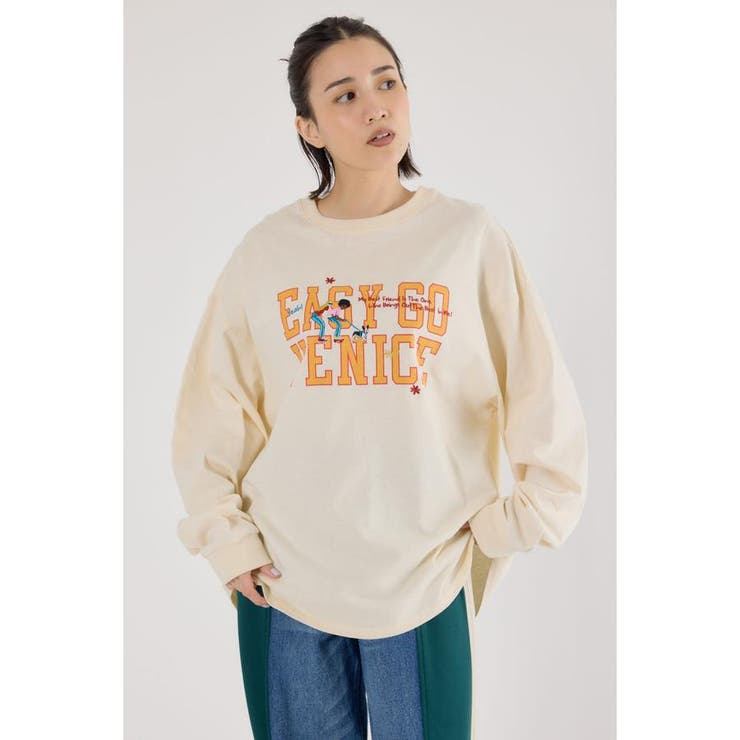 embroidery collegeロング Tシャツ | RODEO CROWNS WIDE BOWL | 詳細画像2 