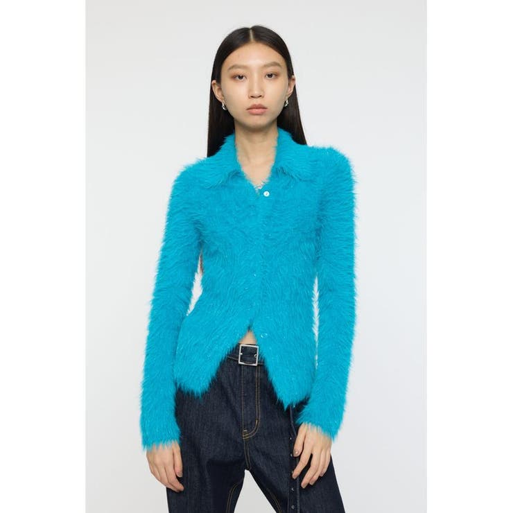 BLU | FEATHER LIKE KNIT シャツ | MOUSSY OUTLET