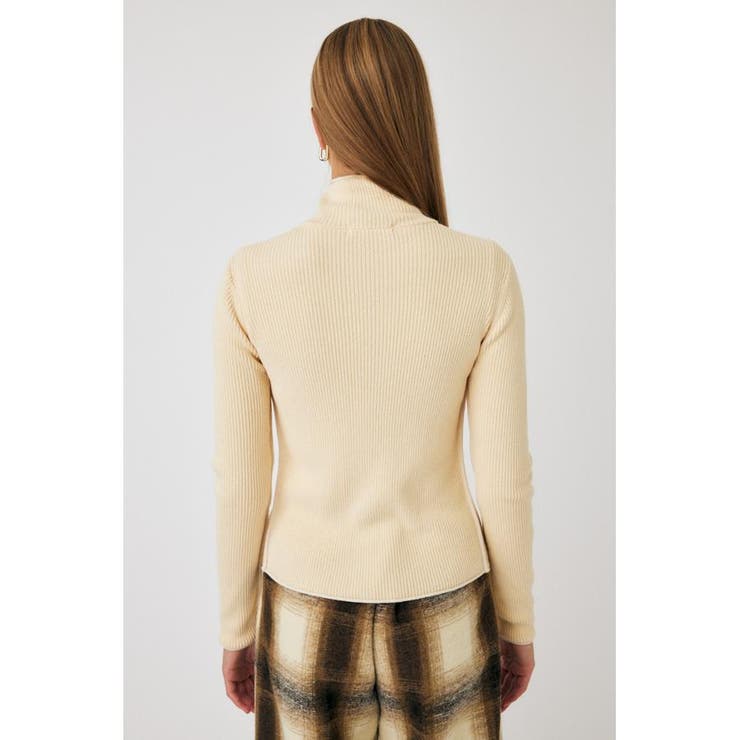 BI COLOR ZIP UP RIB ニット | MOUSSY OUTLET | 詳細画像4 