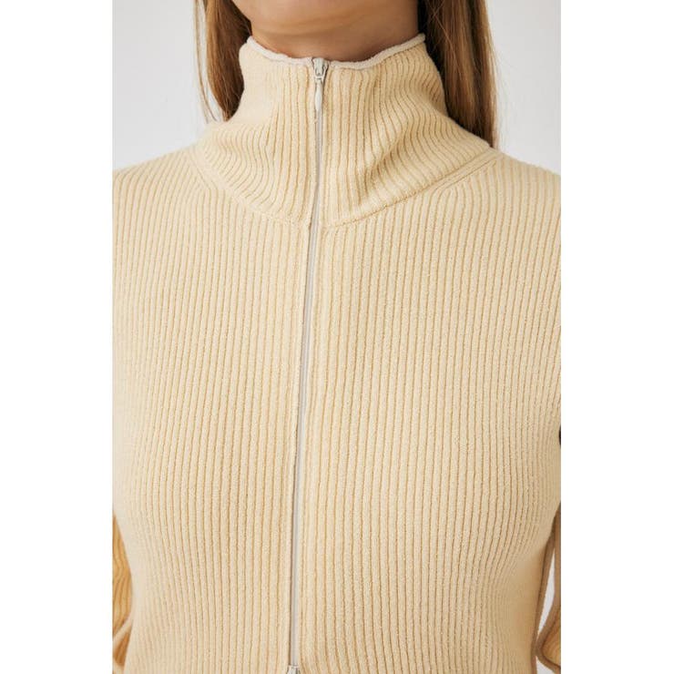 BI COLOR ZIP UP RIB ニット | MOUSSY OUTLET | 詳細画像5 