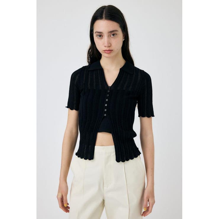 COTTON KNIT OPENWORK カーディガン | MOUSSY OUTLET | 詳細画像2 