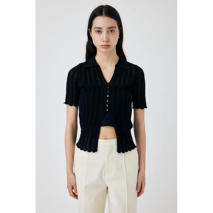 COTTON KNIT OPENWORK カーディガン | MOUSSY OUTLET | 詳細画像7 