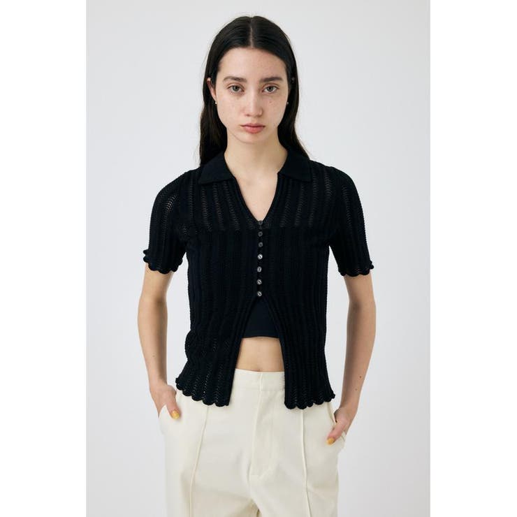 COTTON KNIT OPENWORK カーディガン | MOUSSY OUTLET | 詳細画像4 