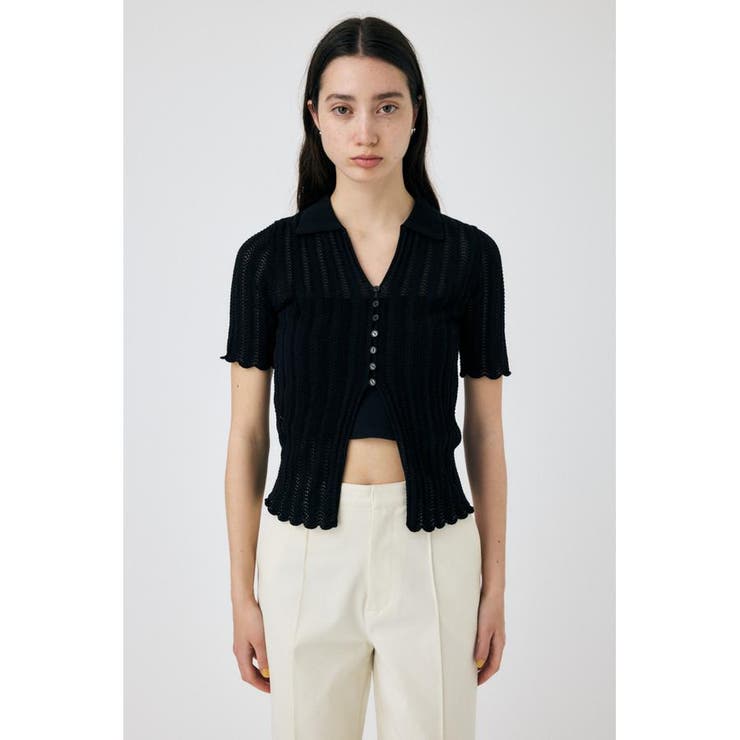 COTTON KNIT OPENWORK カーディガン | MOUSSY OUTLET | 詳細画像5 