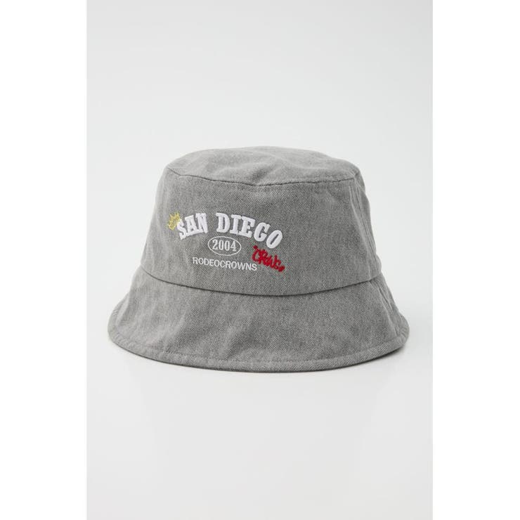 GRY | デニムロゴバケットハット | RODEO CROWNS WIDE BOWL