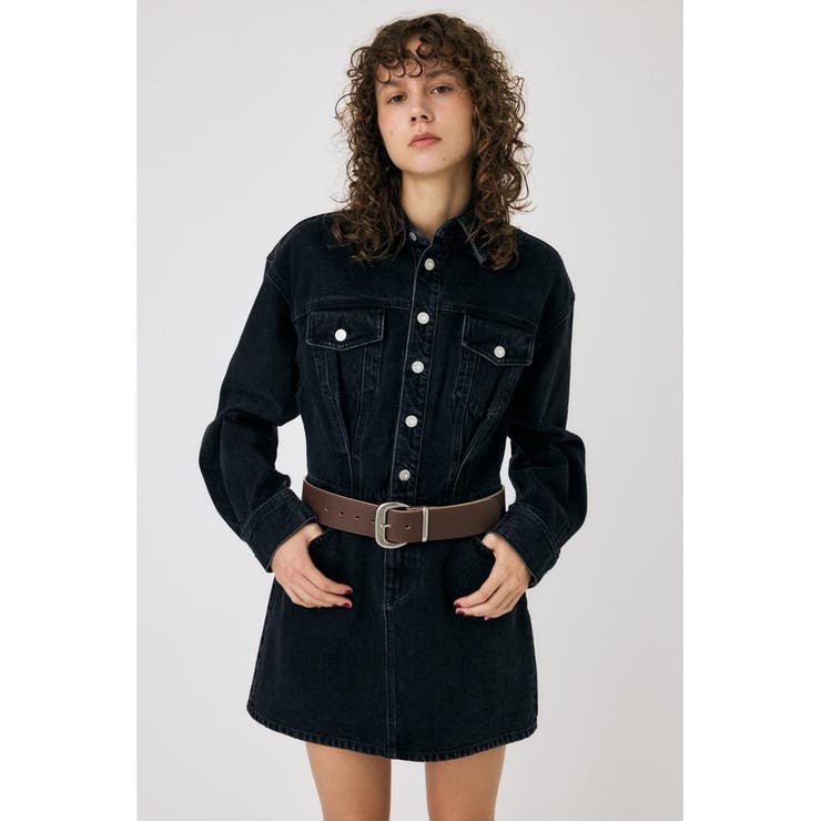 BLK | WAIST TUCK REMAKE ミニドレス | MOUSSY OUTLET