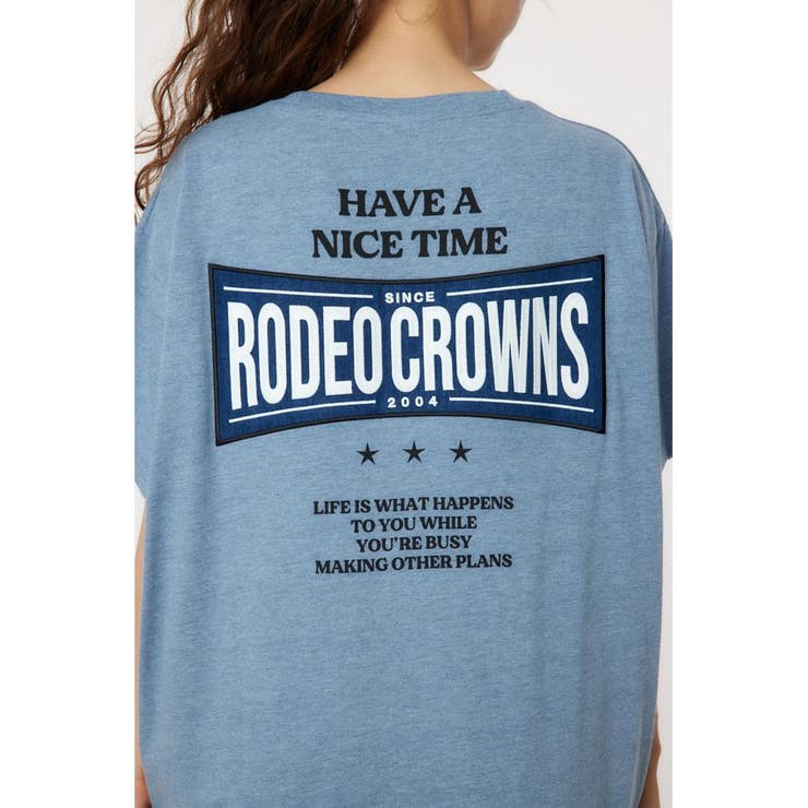 ロデオクラウンズ LOGO袖ラインByワンピース デニムパッチロゴ 新品タグ付 RODEO CROWNS WIDE BOWL | LOGO袖ラインBYワンピース