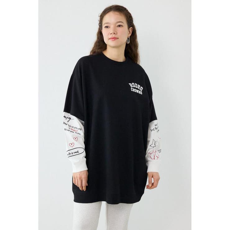 フェイクレイヤードフラワーロゴワンピース | RODEO CROWNS WIDE BOWL | 詳細画像2 