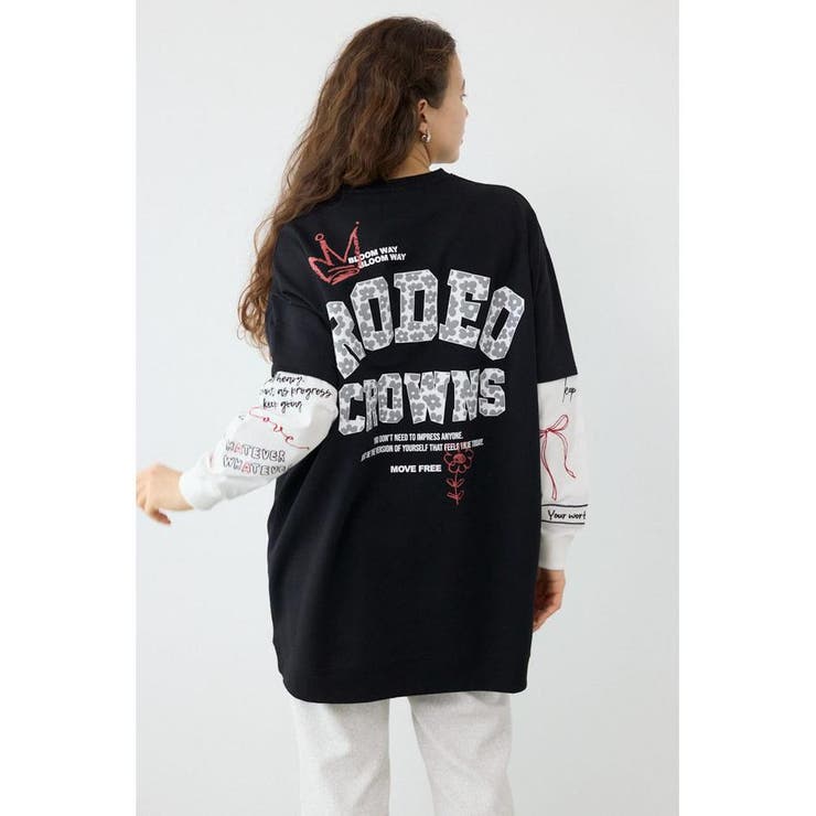 フェイクレイヤードフラワーロゴワンピース | RODEO CROWNS WIDE BOWL | 詳細画像4 