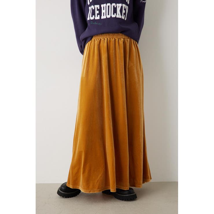 YEL | リラックスベロアスカート | RODEO CROWNS WIDE BOWL