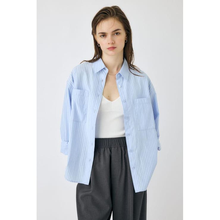 BLU | STRIPE COLOR シャツ | MOUSSY OUTLET