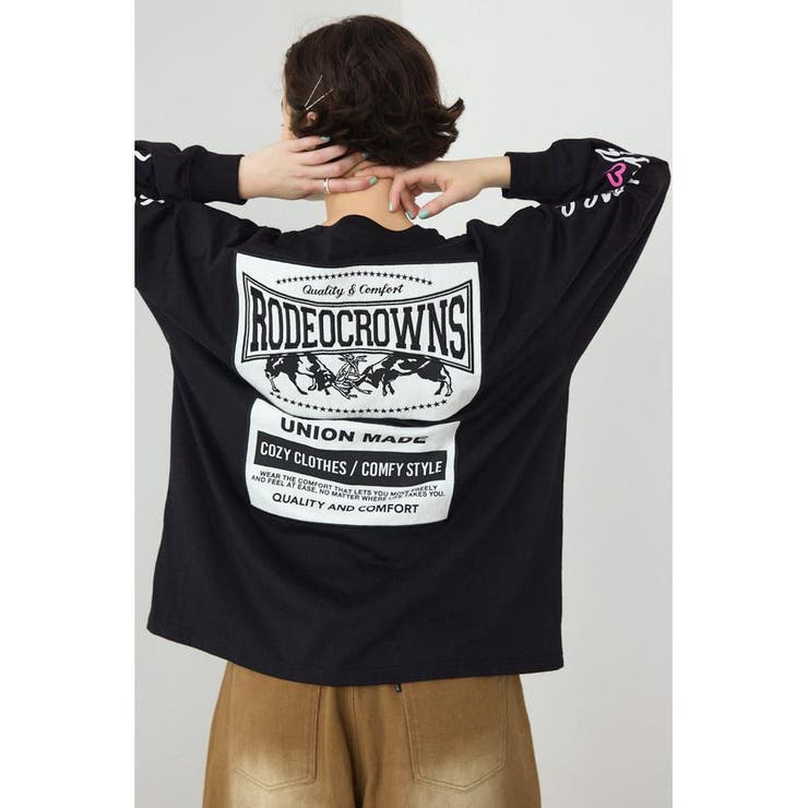 BLK | パッチデザインロングスリーブ Tシャツ | RODEO CROWNS WIDE BOWL