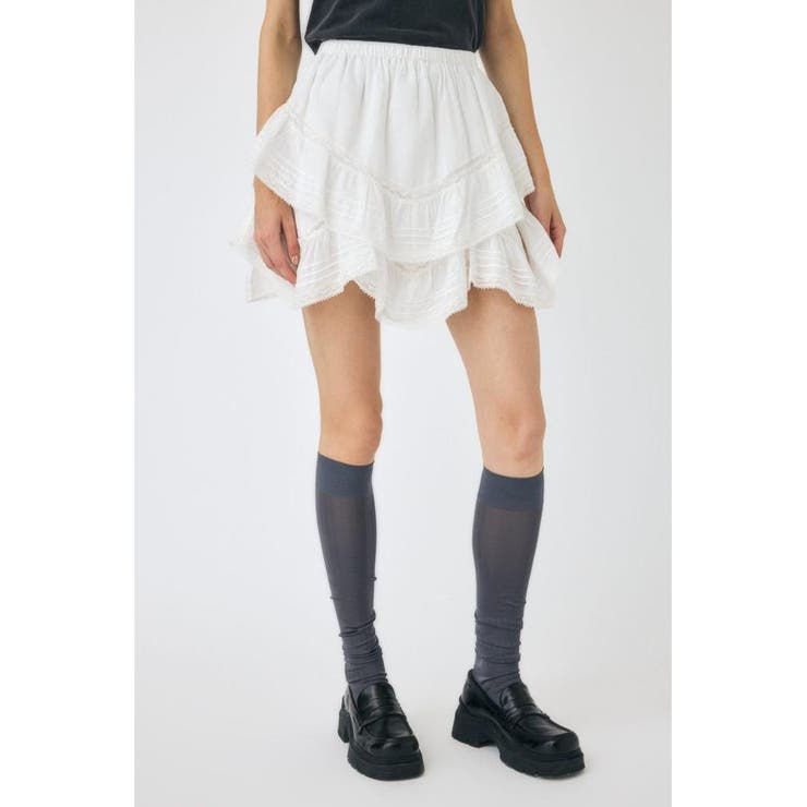 WHT | DRAPE LACE MINI スカート | MOUSSY OUTLET